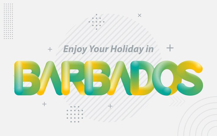 Vector Gratis enjoy your holiday in barbados creative typography with 3d blend effect vector illustration