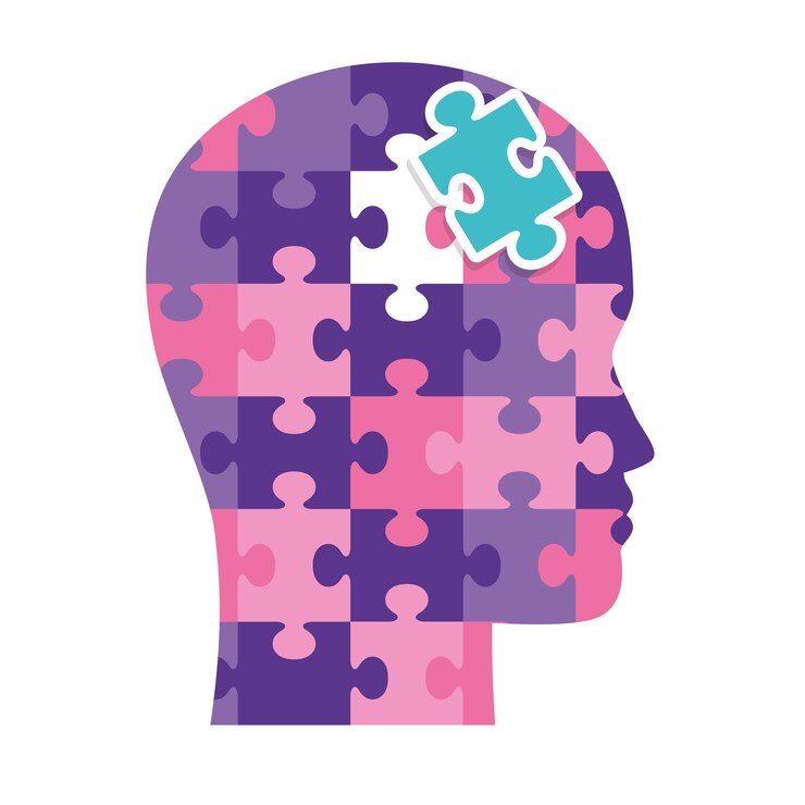 Vector Gratis epilepsy brain and puzzles
