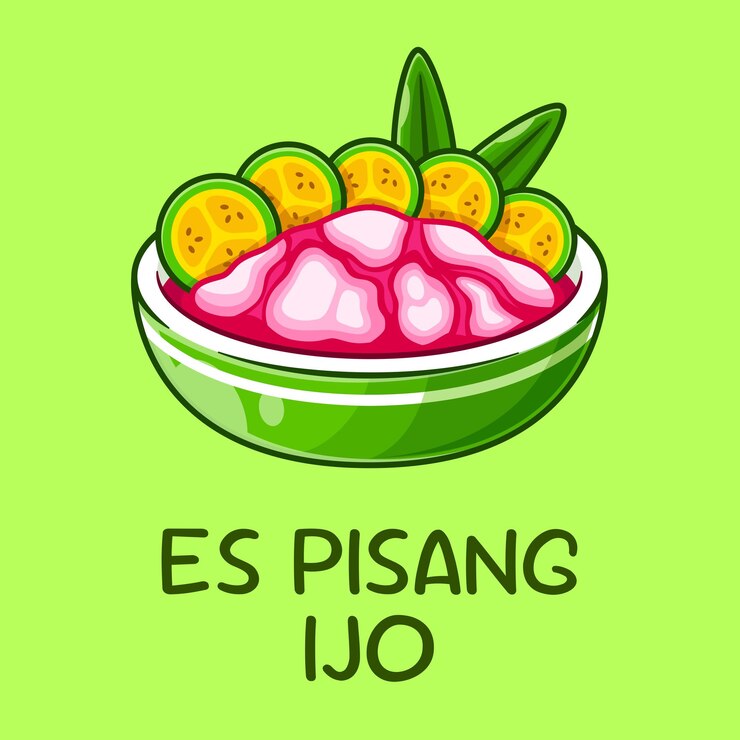 Vector Gratis es pisang ijo cartoon vector icon illustration food object icon isolated flat vector