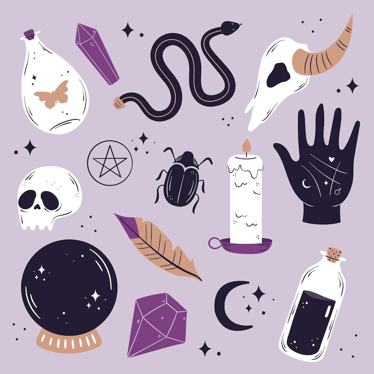 Vector Gratis esoteric elements set