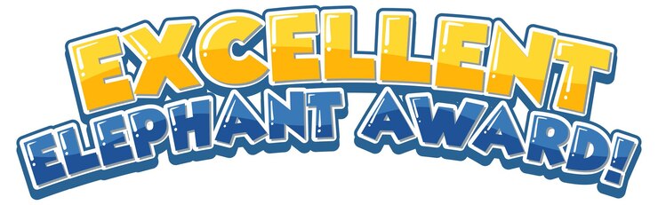 Vector Gratis excellent elephant award font banner