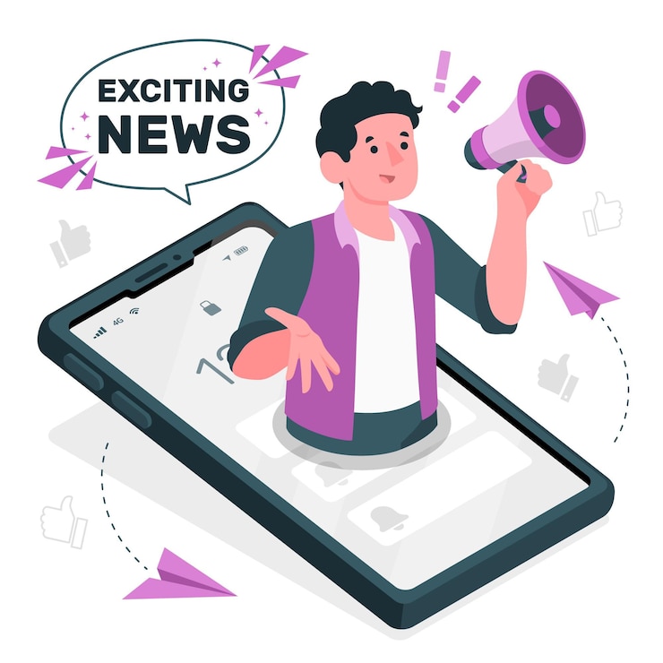 Vector Gratis exciting news concept illustration