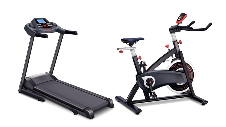 Vector Gratis exercise bike and treadmill sport tools set