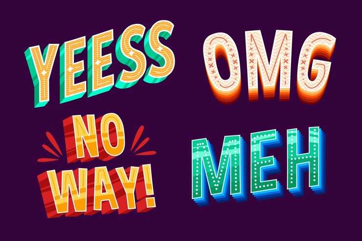 Vector Gratis expressions collection lettering