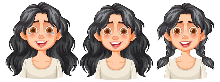 Vector Gratis expressions of a young girl