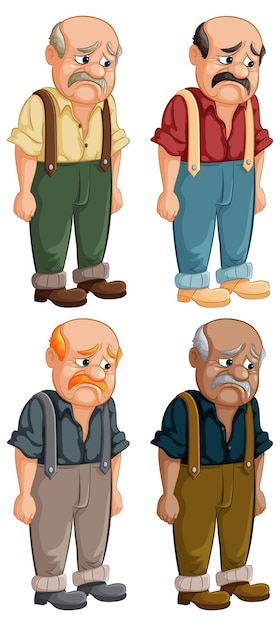 Expressions of Elderly Cartoon Gentlemen