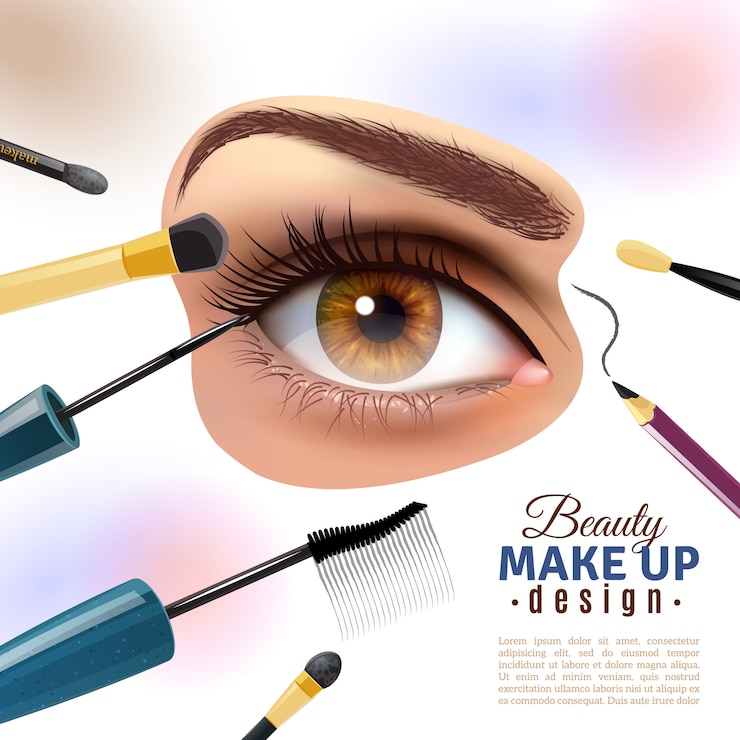 Vector Gratis eye makeup blurred background poster
