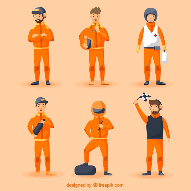 Vector Gratis f1 racing character set