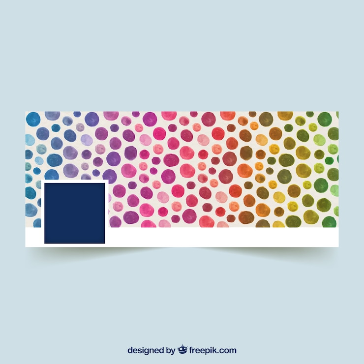 Vector Gratis facebok cover with colored watercolor circles