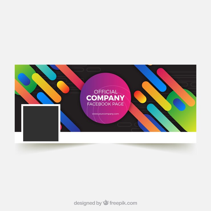 Vector Gratis facebook cover with shapes of colors