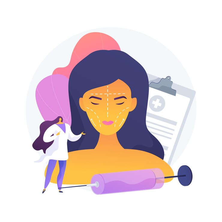 Vector Gratis facial contouring abstract concept vector illustration. facial sculpting, aesthetic cosmetic procedure, medical face contouring, slimming correction machine, plastic surgery abstract metaphor.