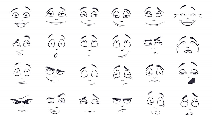 Vector Gratis facial expression illustration set