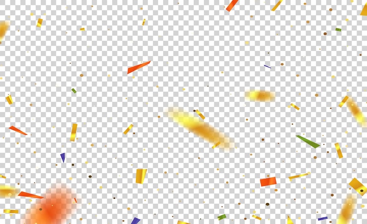 Vector Gratis falling shiny confetti and pieces of serpentine isolated on transparent background