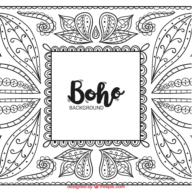 Vector Gratis fantastic background with decoration in boho style