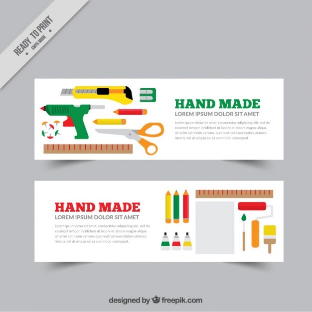 Vector Gratis fantastic banners about crafts
