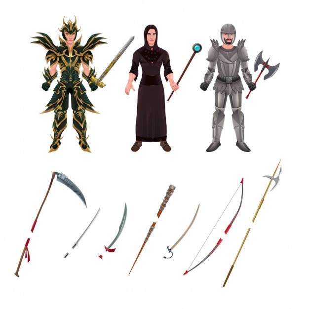 Vector Gratis fantasy character with complements