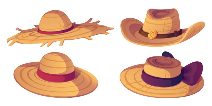 Vector Gratis farmer straw hat country summer cap cartoon icon