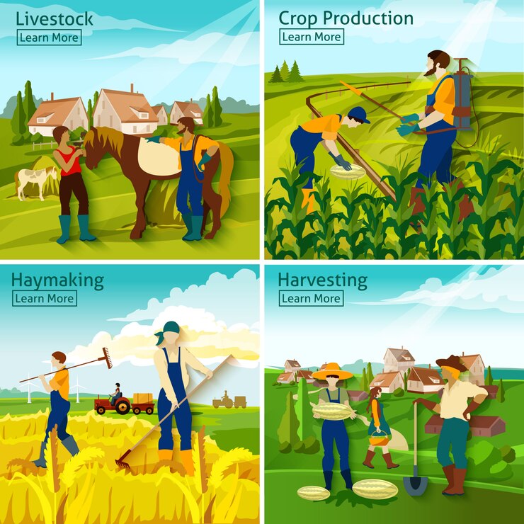Vector Gratis farming 2x2 design concept  