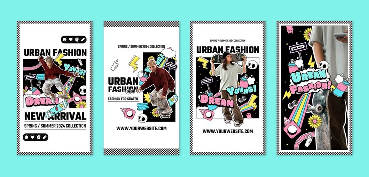 Vector Gratis fashion trends instagram stories template