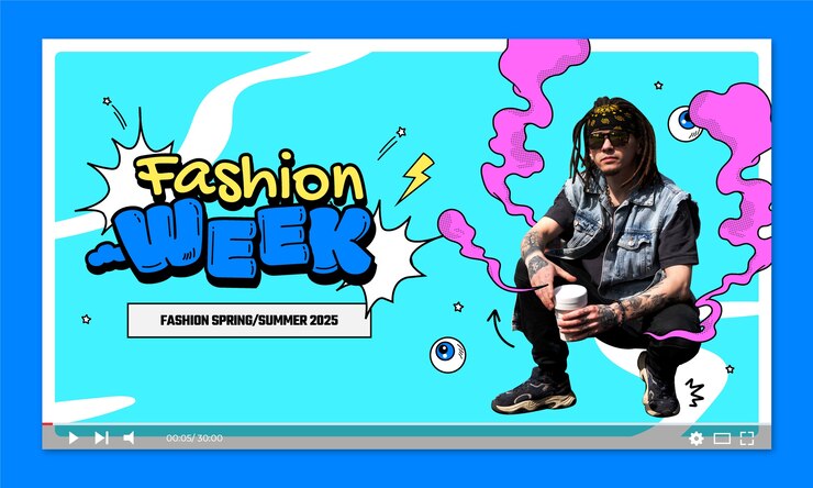 Vector Gratis fashion week youtube thumbnail