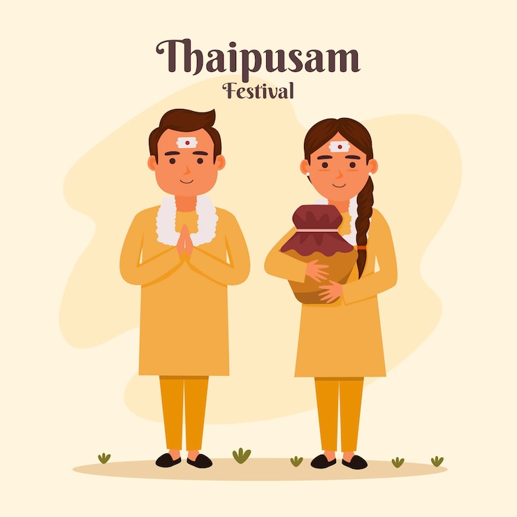 Vector Gratis festival thaipusam desain datar