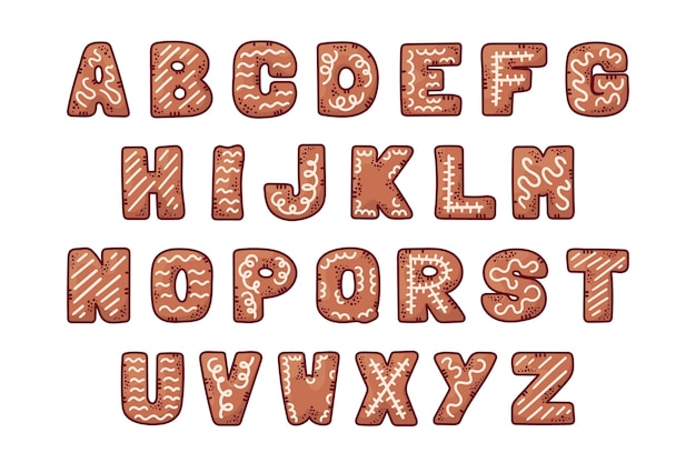 festive gingerbread christmas alphabet