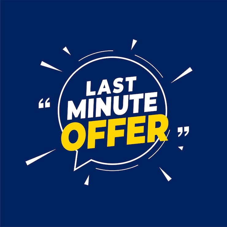 Vector Gratis festive last minute coupon background with chat bubble
