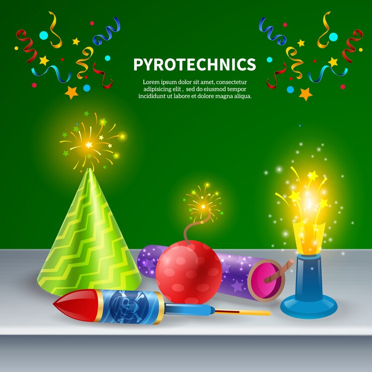 Vector Gratis festive pyrotechnics  composition