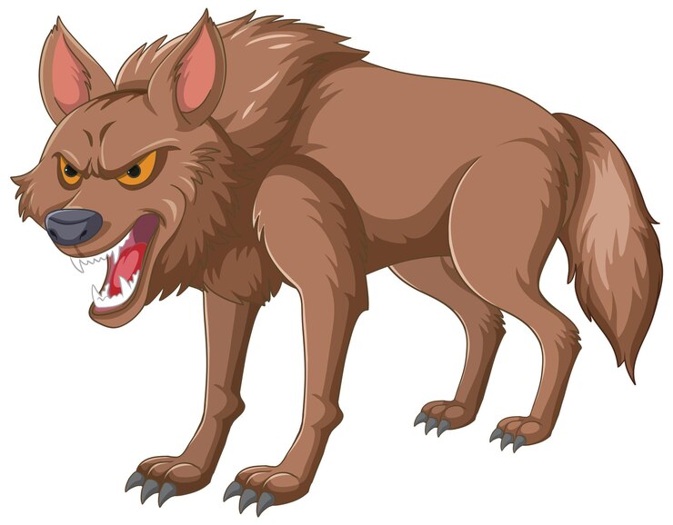 Vector Gratis fierce cartoon wolf illustration