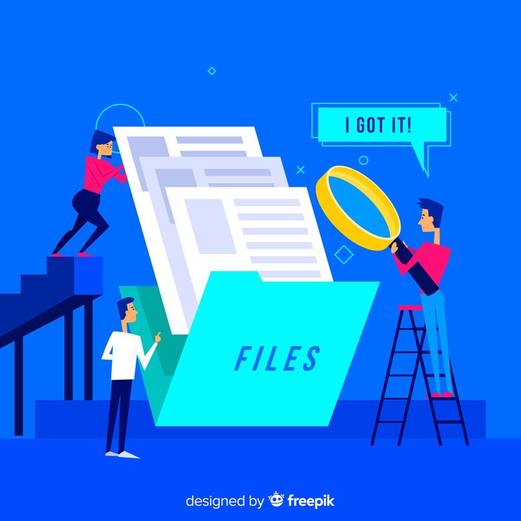 Vector Gratis file searching concept for landing page