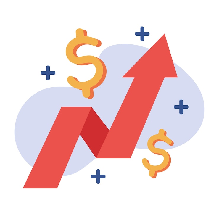 Vector Gratis finance growth graph and currency
