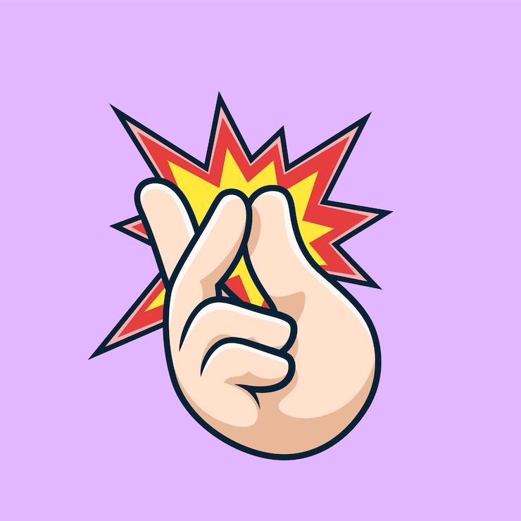 Vector Gratis finger snap cartoon vector icon illustration people object icon isolated flat vector