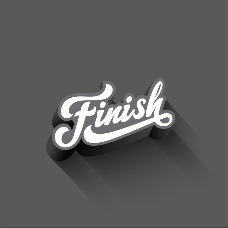 Vector Gratis finish lettering calligraphic vintage design composition
