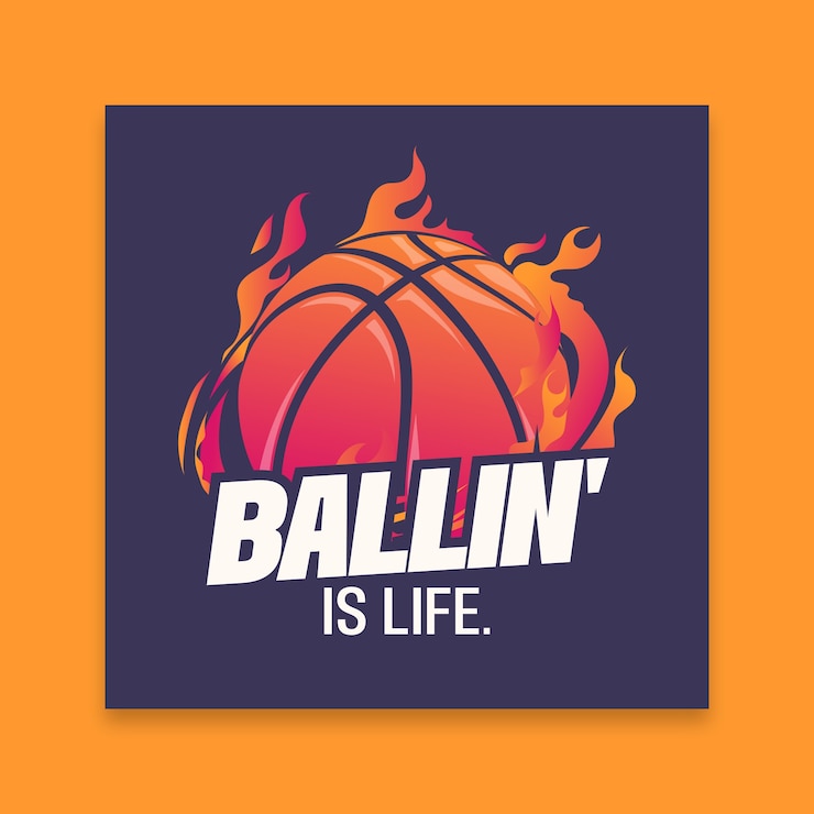 Vector Gratis fireballin' basketball template