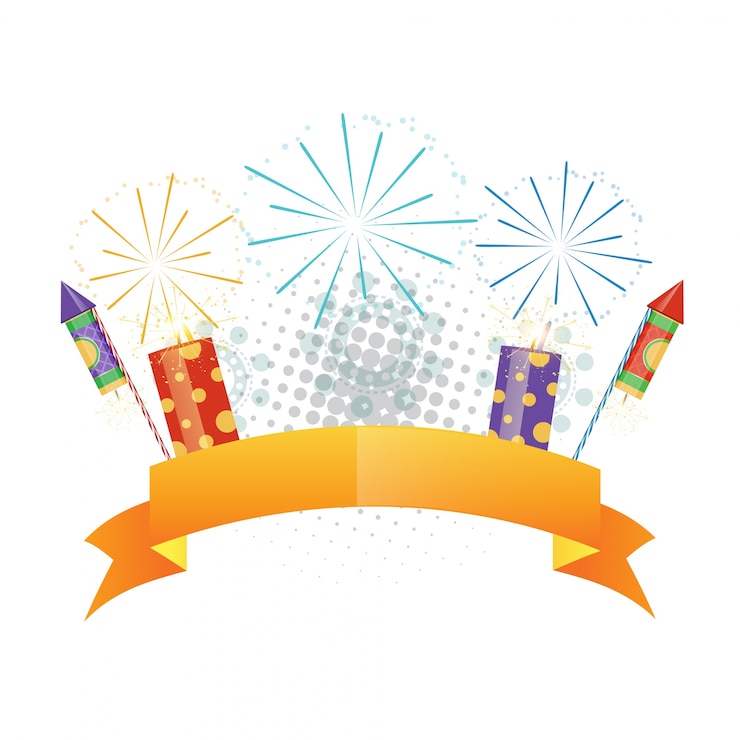 Vector Gratis fireworks design for diwali