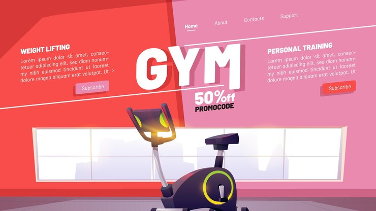 Vector Gratis fitness club and online workout banner