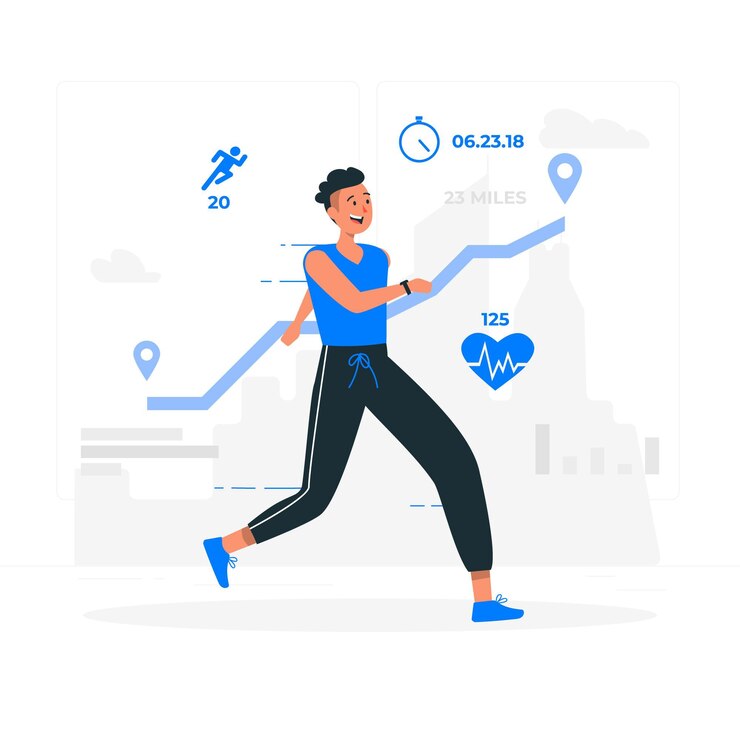 Vector Gratis fitness stats concept illustration