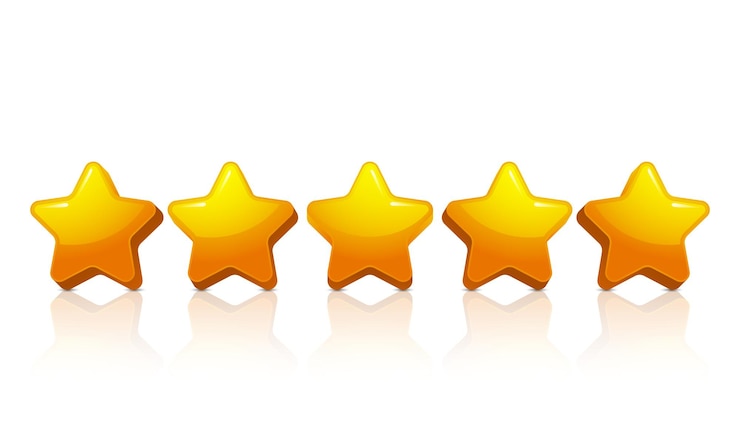 Vector Gratis five stars rating button for experience reviews