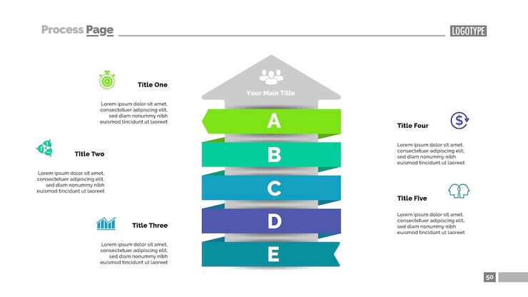 Vector Gratis five steps arrow graph slide template business data. chart, diagram
