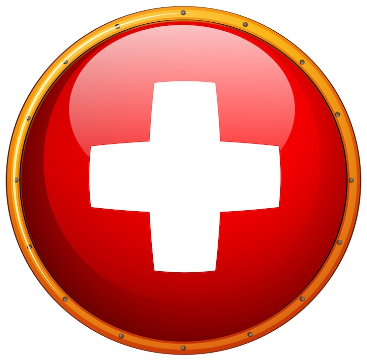 Vector Gratis flag of switzerland in round frame