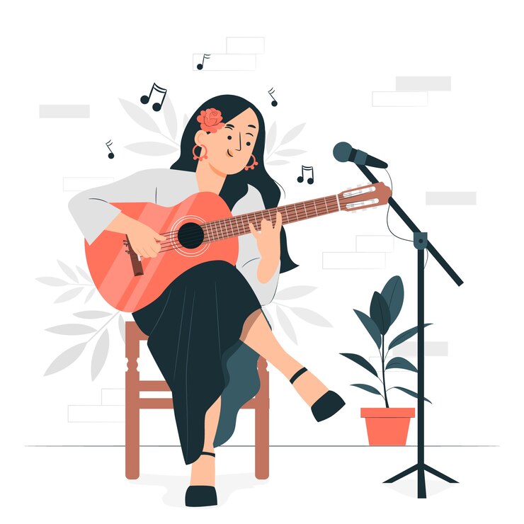 Vector Gratis flamenco guitar player concept illustration