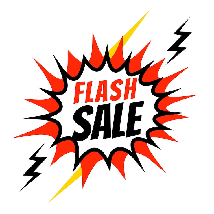 Vector Gratis flash sale banner template in comic style