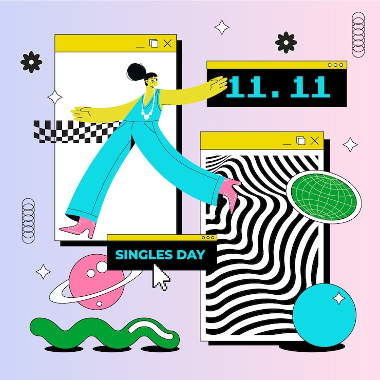 Vector Gratis flat 11.11 singles' day illustration