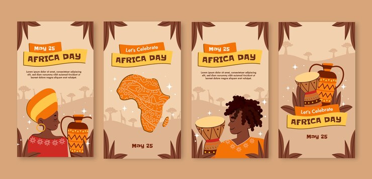 Vector Gratis flat africa day instagram stories collection