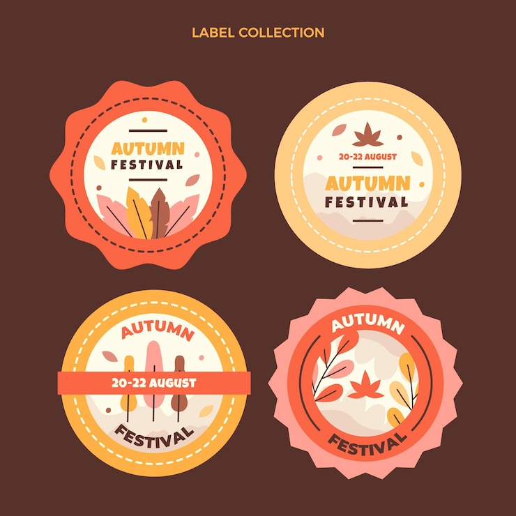 Vector Gratis flat autumn labels collection