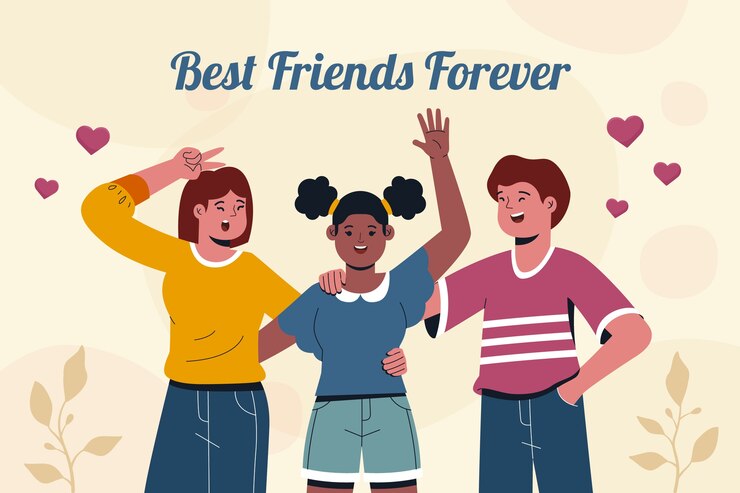 Vector Gratis flat background for friendship day celebration