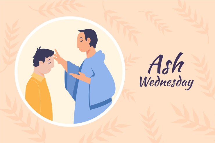 Vector Gratis flat background for religious ash wednesday celebration