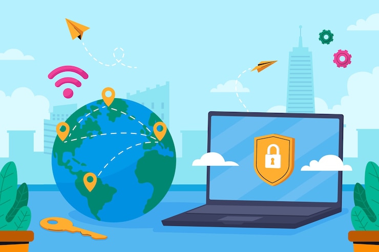 Vector Gratis flat background for safer internet day