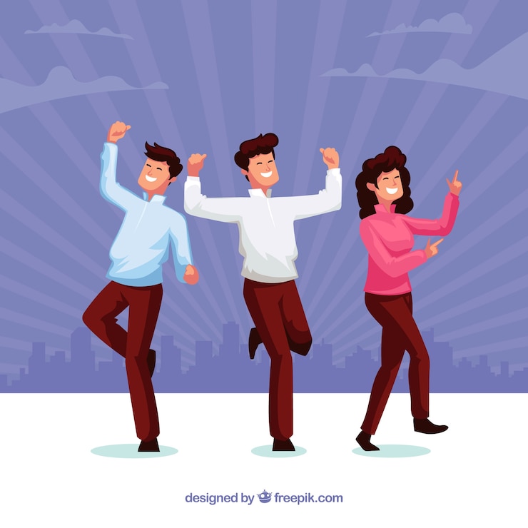 Vector Gratis flat background with people celebrating