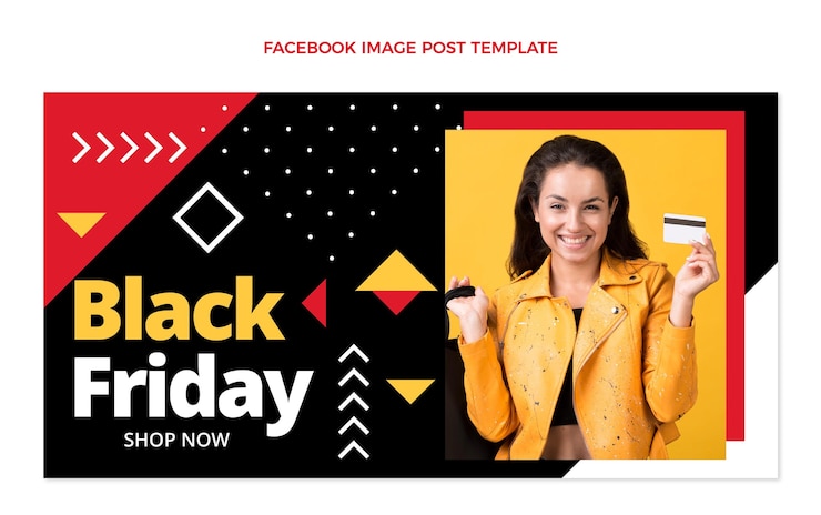 Vector Gratis flat black friday social media post template